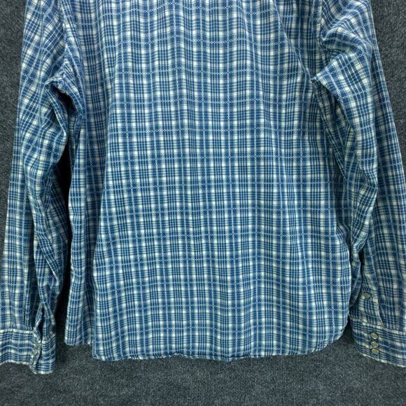 Ralph Lauren Denim & Supply Shirt Mens Extra Large Blue Pearl Snap Western Plaid - Picture 6 of 14